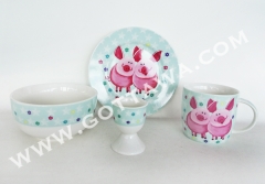 4pcs new bone china dinner set with color box