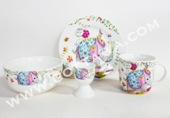 4pcs new bone china dinner set with color box