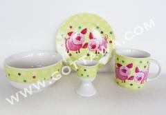 4pcs new bone china dinner set with color box