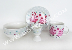 4pcs new bone china dinner set with color box