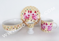 4pcs new bone china dinner set with color box