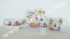 4pcs new bone china dinner set with color box