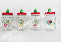 450ml glass mug with lid, bulk packing