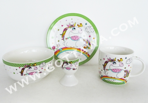 4pcs new bone china dinner set with color box