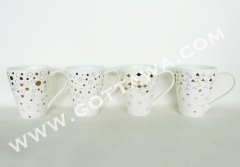 13oz new bone china mug with golden decal, bulk packing