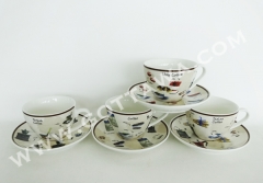 180cc new bone china cup and saucer with color sleeve