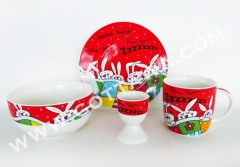 4pcs new bone china dinner set with color box