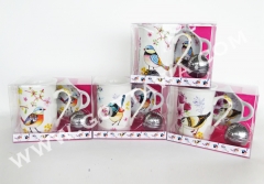 9oz new bone china mug with tea bag holder and infuser in PVC box