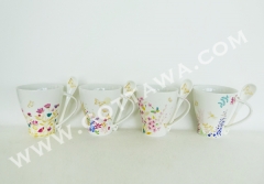 12oz new bone china mug with spoon, bulk packing