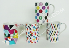 Set of 4pcs 12oz new bone china mug with PVC box