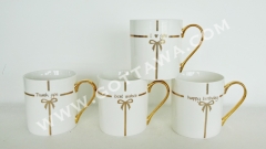 12oz new bone china mug with spoon in PVC box