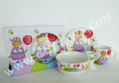 4pcs new bone china dinner set with color box