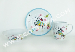 3pcs porcelain dinner set with color box