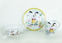 3pcs porcelain dinner set with color box