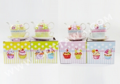 New bone china tea pot for one with color box