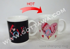 11oz new bone china color changing mug with color box