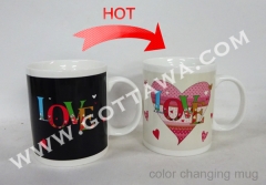 11oz new bone china color changing mug with color box