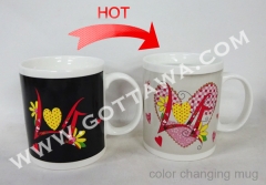 11oz new bone china color changing mug with color box