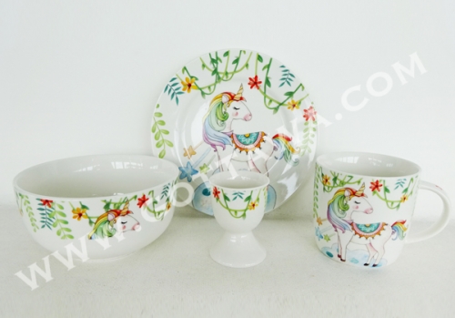 4pcs new bone china dinner set, 1set/color box