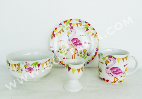 4pcs new bone china dinner set, 1set/color box