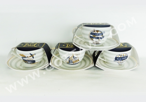 300cc new bone china cup and saucer, 1set/color sleeve