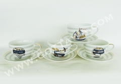 300cc new bone china cup and saucer, 1set/color sleeve