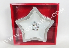 2pcs new bone china plate, 1set/color box with PVC cover