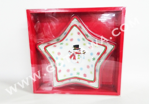 2pcs new bone china plate, 1set/color box with PVC cover