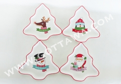 new bone china tree shape plate with PVC box