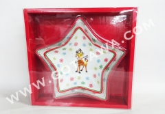 2pcs new bone china plate, 1set/color box with PVC cover