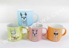 18oz new bone china color glaze mug with color sleeve