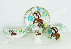 4pcs new bone china dinner set, 1set/color box