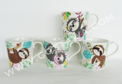 12oz new bone china mug with color sleeve