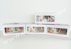 11oz new bone china mug with coaster, 1set/color box