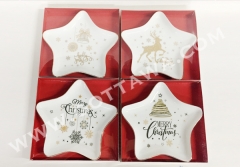 new bone china star shape plate with PVC box