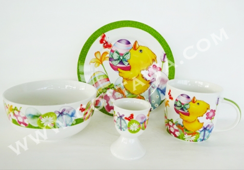 4pcs new bone china dinner set, 1set/color box