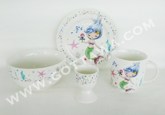 4pcs new bone china dinner set, 1set/color box