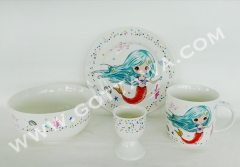 4pcs new bone china dinner set, 1set/color box