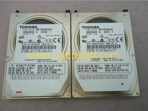 Toshiba MK4036GAC MK4036GACE disk drive HDD2E02 2G02 DC+5V 1.3A/1.1A 40GB 8455MB FOR mercedes-benz car HDD navigation systems