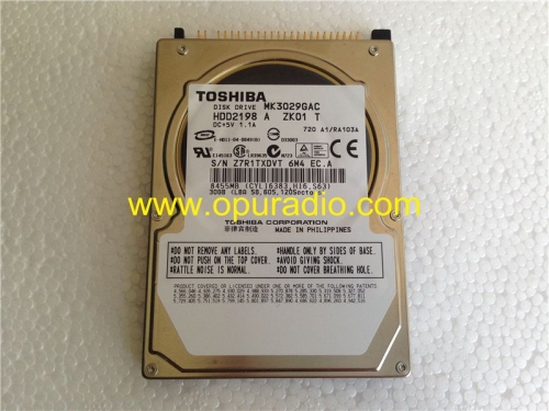 Disque dur TOSHIBA DISK DRIVE MK3029GAC 30GB HDD2198 DC + 5V 1.1A 8455MB pour chrysler HDD systèmes audio de navigation de voiture alpine RT4 Citroen