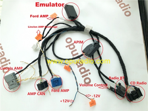 Probador de cableado SYNC2 SYNC3 con emulador para Ford Mustang Lincoln Unidad principal de radio CD APIM Amplificador de pantalla de potencia en el b