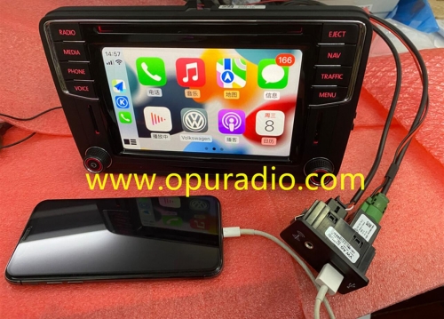 Câble USB HU pour 5C0035680 5C0035684 VW Caddy Passat Jetta Tiguan Beetle Apple Carplay