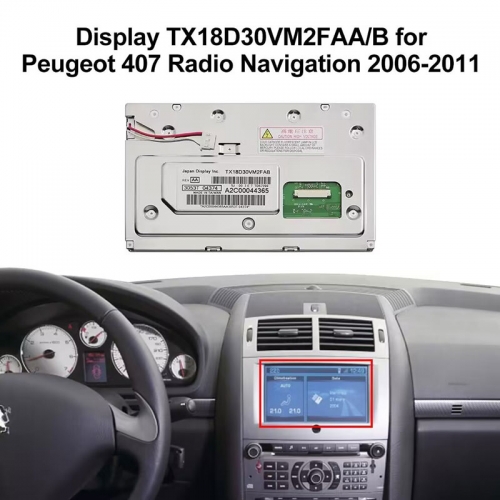 HITACHI Display TX18D30VM2FAA Pantalla de monitor LCD para Peugeot 407 607 807 Citroen C4 C5 Picasso RT4 Navegación