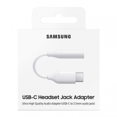 SAMSUNG ADATTATORE DA TYPE-C A JACK CUFFIE 3.5MM BIANCO ORIGINALE