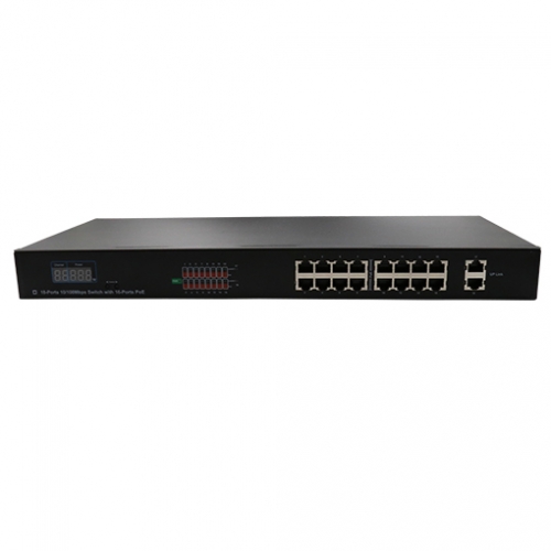 18 Ports PoE Switch, 10/100M, Visible Power