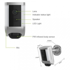 Wall Light Camera, Wireless, 1080P, MicroSD Card