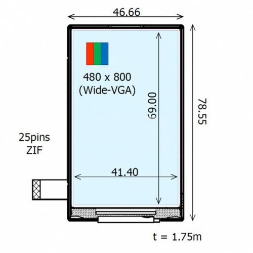 COM32H3P68ULC 3.2" inch 480*800 a-Si TFT-LCD Display Modules