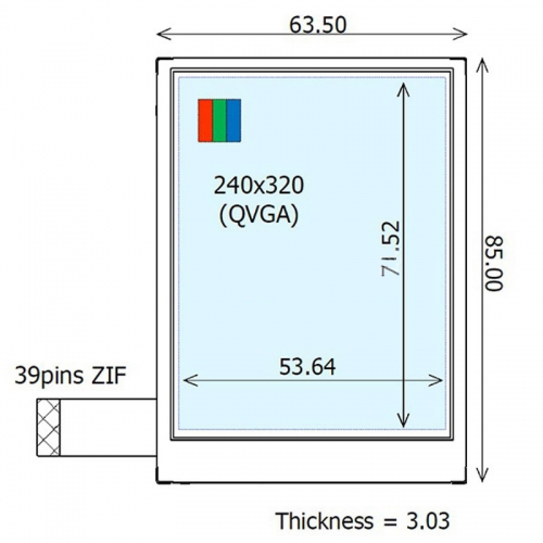 COM35H3P17ULC 3.5" inch 240*320 a-Si TFT-LCD Display Modules