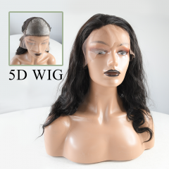 NEW!#1b Brazilian Virgin Human Hair 5D 13×4 Wig Body Wave
