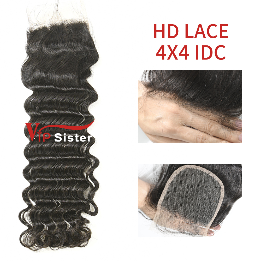 HD Lace Virgin Human Hair Indian Curly 4x4 Lace Closure